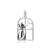 Pandantiv argint dreaming cat cu cristale DiAmanti HP090-AS